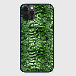 Чехол для iPhone 12 Pro Крокодилья кожа паттерн, цвет: 3D-черный