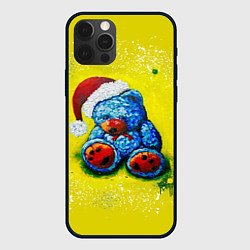 Чехол для iPhone 12 Pro Плюшевый синий Санта, цвет: 3D-черный