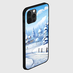 Чехол для iPhone 12 Pro Снежный зимний фон, цвет: 3D-черный — фото 2