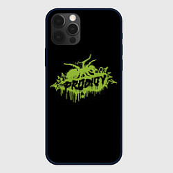 Чехол для iPhone 12 Pro The Prodigy green spider, цвет: 3D-черный