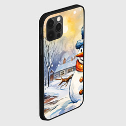 Чехол для iPhone 12 Pro Снеговик новый год, цвет: 3D-черный — фото 2