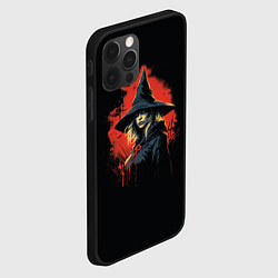 Чехол для iPhone 12 Pro Ведьма в шляпе кровавый фон, цвет: 3D-черный — фото 2