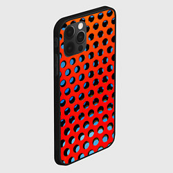 Чехол для iPhone 12 Pro Перфорированная металлическая текстура, цвет: 3D-черный — фото 2