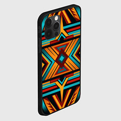 Чехол для iPhone 12 Pro Геометрический узор с этическом стиле, цвет: 3D-черный — фото 2