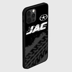 Чехол для iPhone 12 Pro JAC speed на темном фоне со следами шин посередине, цвет: 3D-черный — фото 2