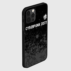 Чехол для iPhone 12 Pro Cyberpunk 2077 glitch на темном фоне посередине, цвет: 3D-черный — фото 2