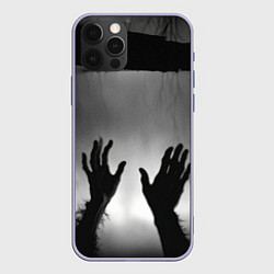 Чехол для iPhone 12 Pro Руки зомби в ночном тумане, цвет: 3D-светло-сиреневый