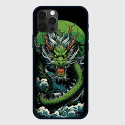 Чехол для iPhone 12 Pro Зеленый дракон символ 2024, цвет: 3D-черный