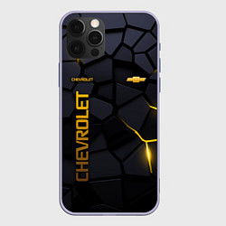 Чехол для iPhone 12 Pro Chevrolet - плиты с эффектом свечения, цвет: 3D-светло-сиреневый