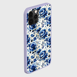 Чехол для iPhone 12 Pro Гжель узор паттерн, цвет: 3D-светло-сиреневый — фото 2