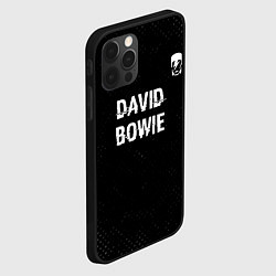 Чехол для iPhone 12 Pro David Bowie glitch на темном фоне посередине, цвет: 3D-черный — фото 2