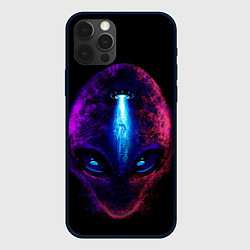 Чехол для iPhone 12 Pro UFO alien head, цвет: 3D-черный