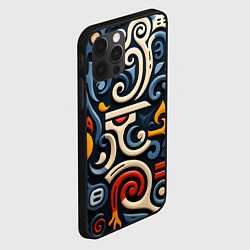 Чехол для iPhone 12 Pro Абстрактный цветной паттерн в славянском стиле, цвет: 3D-черный — фото 2