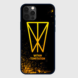 Чехол iPhone 12 Pro Within Temptation - gold gradient