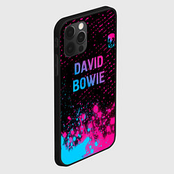 Чехол для iPhone 12 Pro David Bowie - neon gradient посередине, цвет: 3D-черный — фото 2