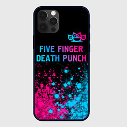 Чехол iPhone 12 Pro Five Finger Death Punch - neon gradient посередине