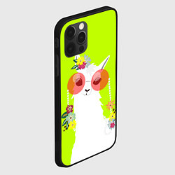 Чехол для iPhone 12 Pro Лама - альпака в розовых очках, цвет: 3D-черный — фото 2