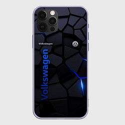 Чехол для iPhone 12 Pro Volkswagen - плиты с эффектом свечения, цвет: 3D-светло-сиреневый