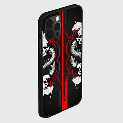 Чехол для iPhone 12 Pro Позвоночные черепа красные, цвет: 3D-черный — фото 2