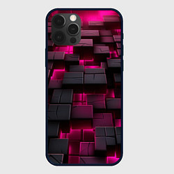 Чехол iPhone 12 Pro Фиолетовые и черные камни