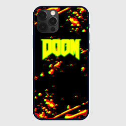 Чехол для iPhone 12 Pro Doom огненный марс блики, цвет: 3D-черный