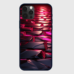 Чехол iPhone 12 Pro Неоновые фиолетовые и розовые камни