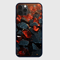 Чехол iPhone 12 Pro Красные и черные плиты