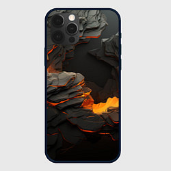 Чехол iPhone 12 Pro Желтые и черные плиты текстура