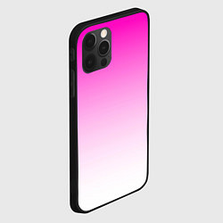 Чехол для iPhone 12 Pro Розово-белый градиент, цвет: 3D-черный — фото 2