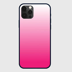 Чехол для iPhone 12 Pro Бело-розовый градиент, цвет: 3D-черный