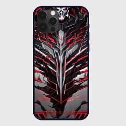 Чехол для iPhone 12 Pro Киберпанк доспех красный, цвет: 3D-черный