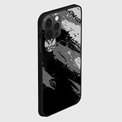 Чехол для iPhone 12 Pro Герб РФ - серый монохромный, цвет: 3D-черный — фото 2
