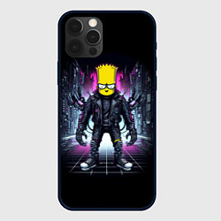 Чехол iPhone 12 Pro Cool Bart Simpson - cyberpunk - ai art