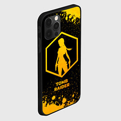 Чехол для iPhone 12 Pro Tomb Raider - gold gradient, цвет: 3D-черный — фото 2