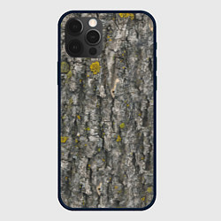 Чехол для iPhone 12 Pro Узор коры дерева, цвет: 3D-черный