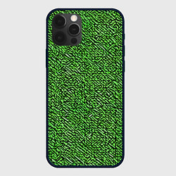 Чехол для iPhone 12 Pro Чёрные и зелёные мазки, цвет: 3D-черный