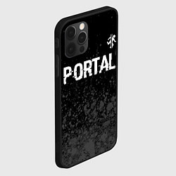 Чехол для iPhone 12 Pro Portal glitch на темном фоне посередине, цвет: 3D-черный — фото 2