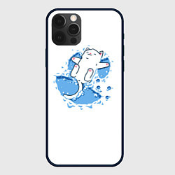 Чехол для iPhone 12 Pro Снежный кото-ангел, цвет: 3D-черный