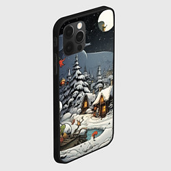 Чехол для iPhone 12 Pro Волшебство новогодней ночи, цвет: 3D-черный — фото 2
