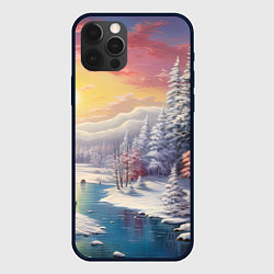 Чехол для iPhone 12 Pro Сказочное сияние нового года, цвет: 3D-черный