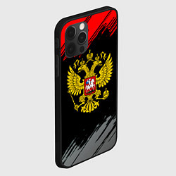 Чехол для iPhone 12 Pro Герб РФ краски спорт, цвет: 3D-черный — фото 2