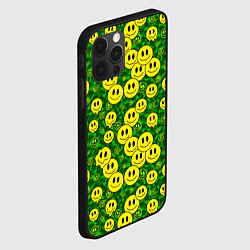 Чехол для iPhone 12 Pro Камуфляжные смайлики, цвет: 3D-черный — фото 2