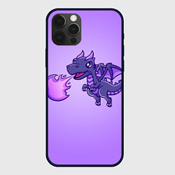 Чехол для iPhone 12 Pro Милый огнедышащий дракончик, цвет: 3D-черный