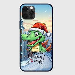 Чехол для iPhone 12 Pro Дракошка зеленка, цвет: 3D-черный