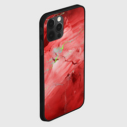 Чехол для iPhone 12 Pro Красный мрамор, цвет: 3D-черный — фото 2