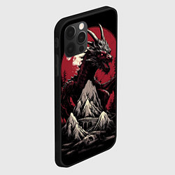 Чехол для iPhone 12 Pro Дракон серебристого снега, цвет: 3D-черный — фото 2