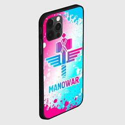 Чехол для iPhone 12 Pro Manowar neon gradient style, цвет: 3D-черный — фото 2