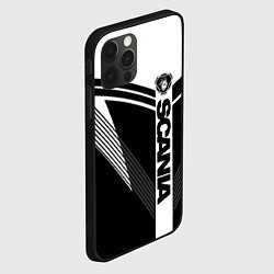 Чехол для iPhone 12 Pro Scania логотип на абстрактном фоне, цвет: 3D-черный — фото 2