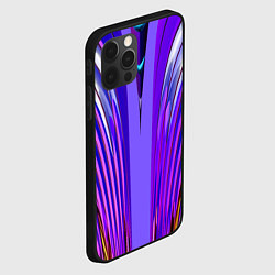 Чехол для iPhone 12 Pro Фиолетовые линии и полосы, цвет: 3D-черный — фото 2