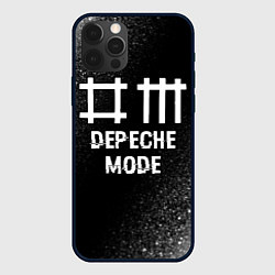 Чехол для iPhone 12 Pro Depeche Mode glitch на темном фоне, цвет: 3D-черный